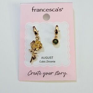Francesca's Collections August Gold Flower & Green Stone Charm